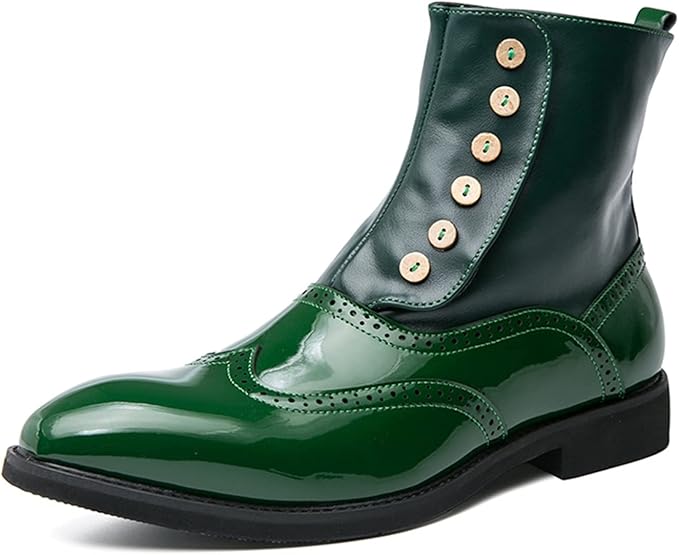 Luxury Green Chelsea Boots For Men S219-3066