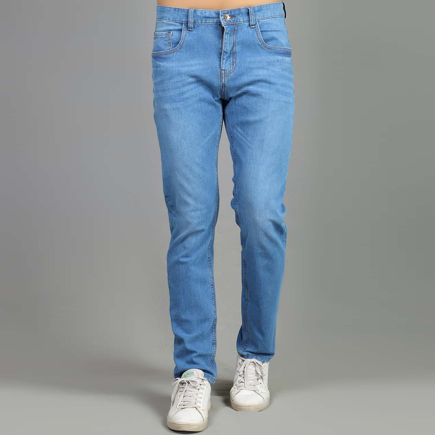 NZ-13004 Slim-fit Stretchable Denim Jeans Pant For Men - Light Blue ...