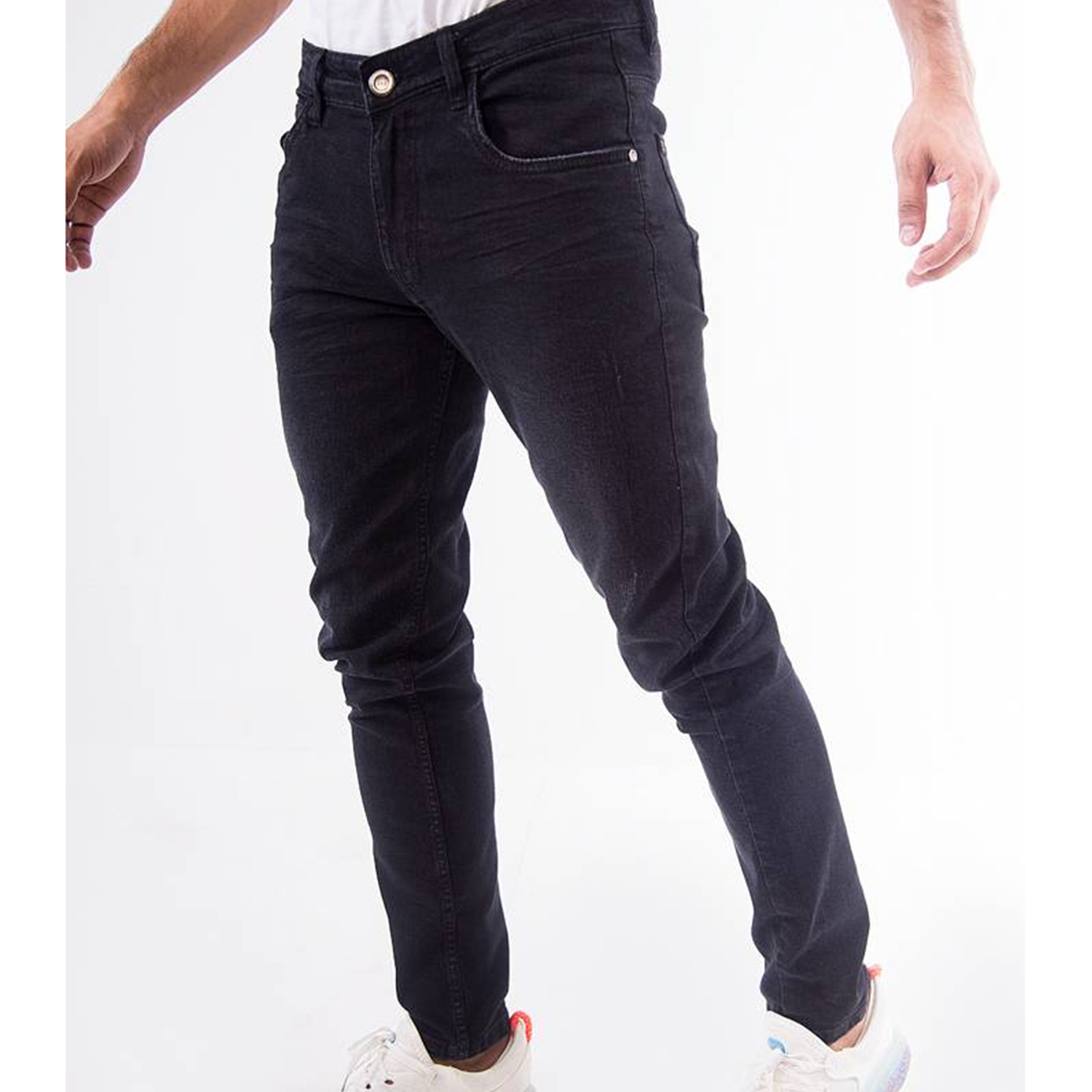 NZ-13009 Slim-fit Stretchable Denim Jeans Pant For Men - Deep Black ...