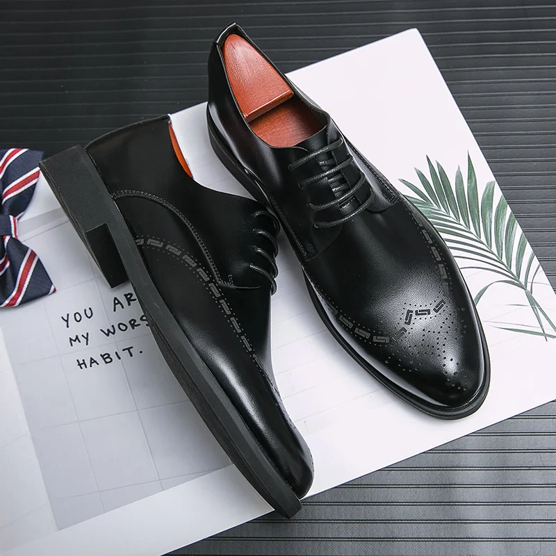 Genuine Leather British Style Formal Shoe For Men Black S219-AG3997 ...