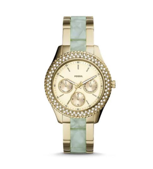 FOSSIL Multifunction Two-Tone Stainless Steel and Acetate Watch -ES4757 ...