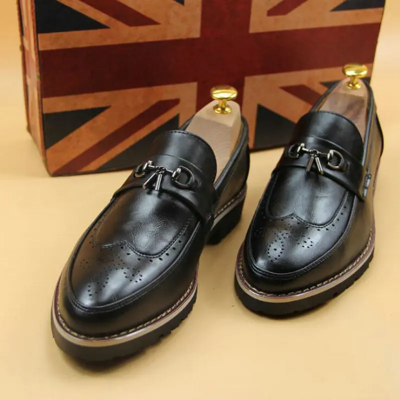 Genuine Leather England Style Formal Shoes For Men Black Pristine