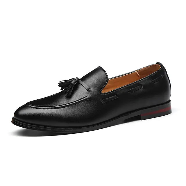 Pristine Luxury Handcrafted Cow Leather Classic Double Cross Over Knotted Black male Loafer